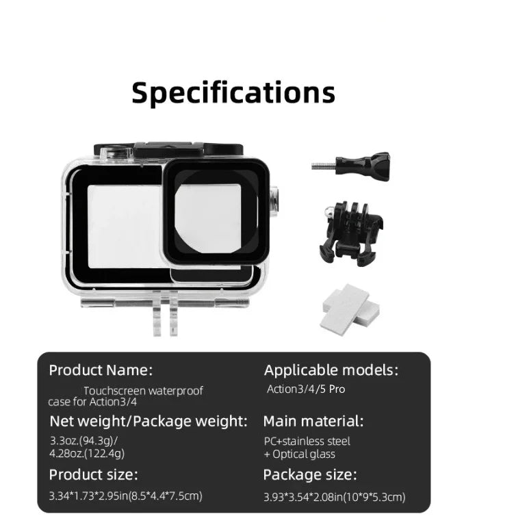 DJI OSMO Action 3/4/5 Pro 40M Waterproof Diving Housing Case