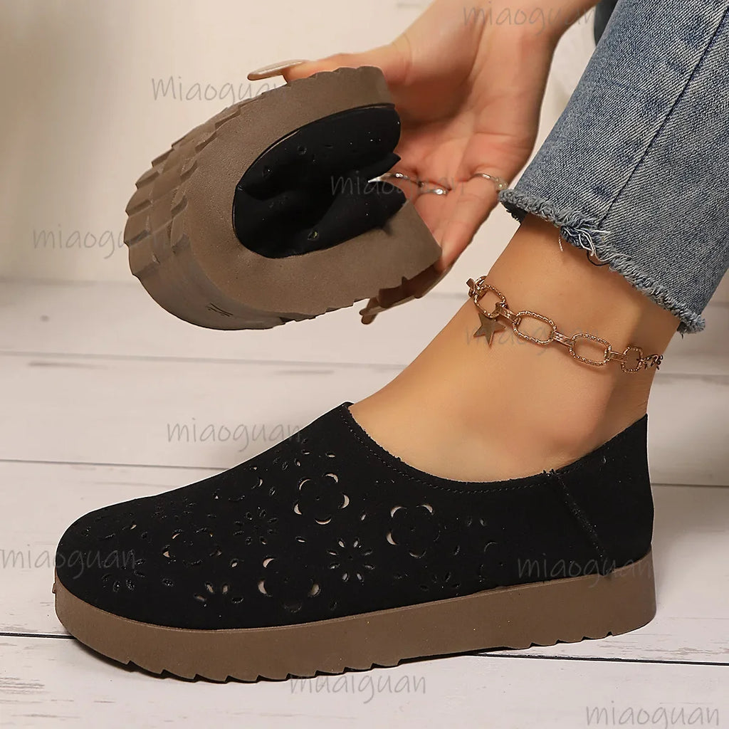Women's Hollow Breathable Slip-On Flat Sneakers | Casual Summer
