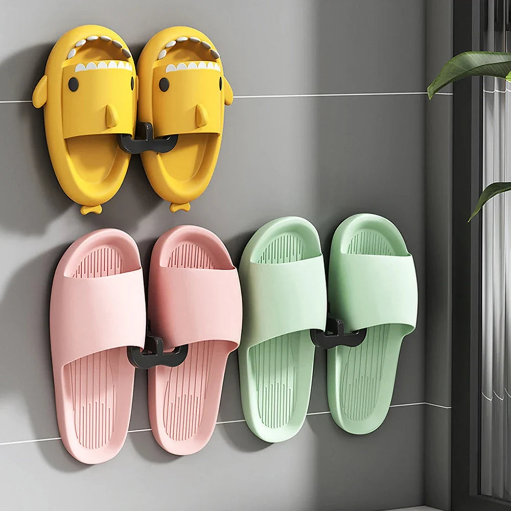 U-shaped Slipper Rack Wall Mounted Perforated Toilet Drainage Storage