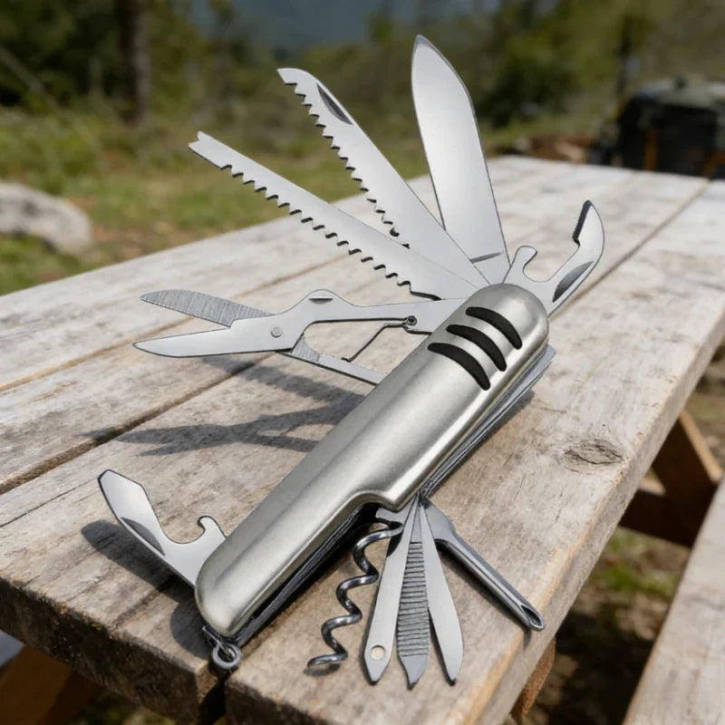 11-in-1 Folding Pocket Multitool Knife | Stainless Steel EDC