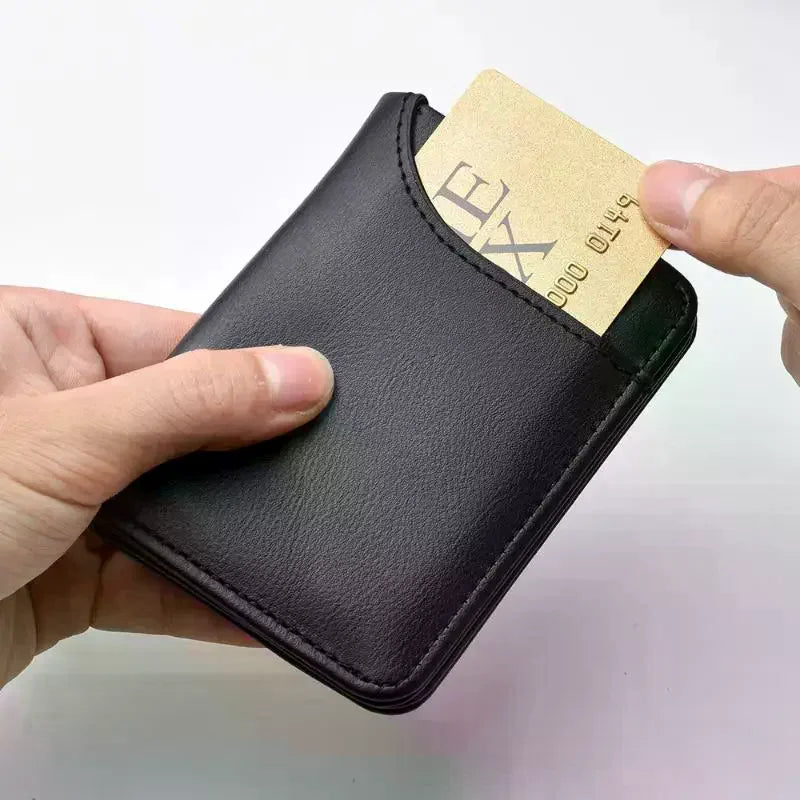 Men's Slim Bifold PU Leather Wallet – Card & Cash Holder