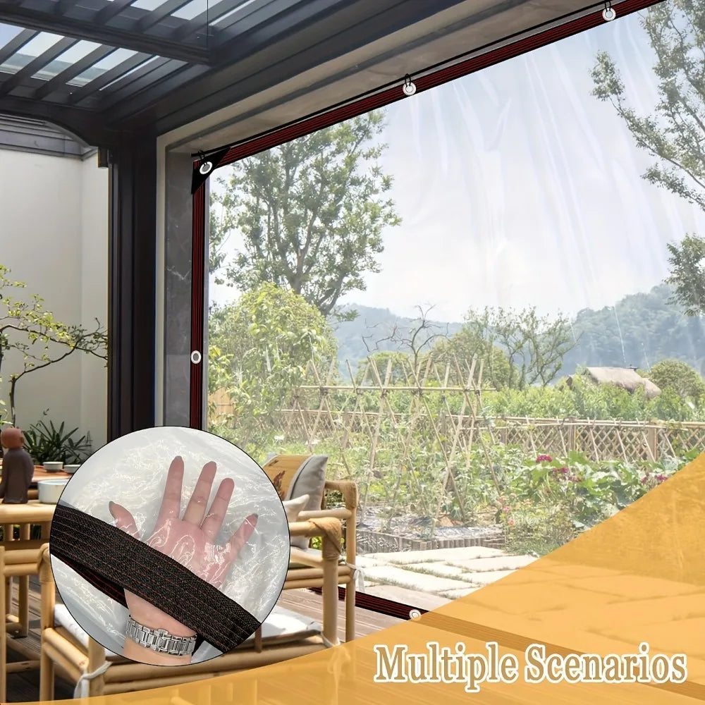 Clear Tarps Heavy Duty PVC Transparent Tarp W Zipper Waterproof