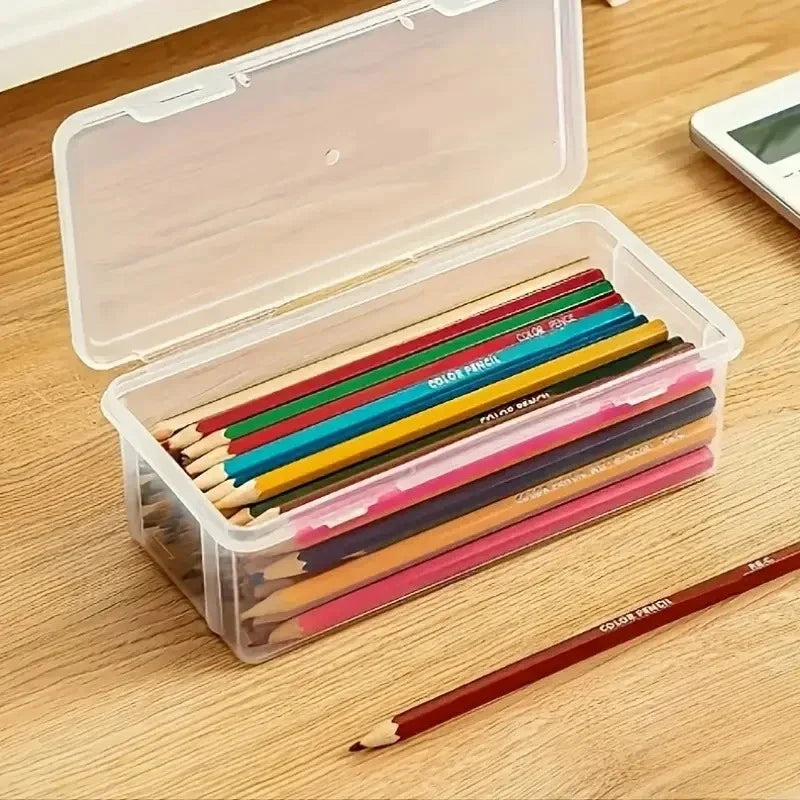 Clear Plastic Storage Boxes Lids Stackable Transparent Organizer