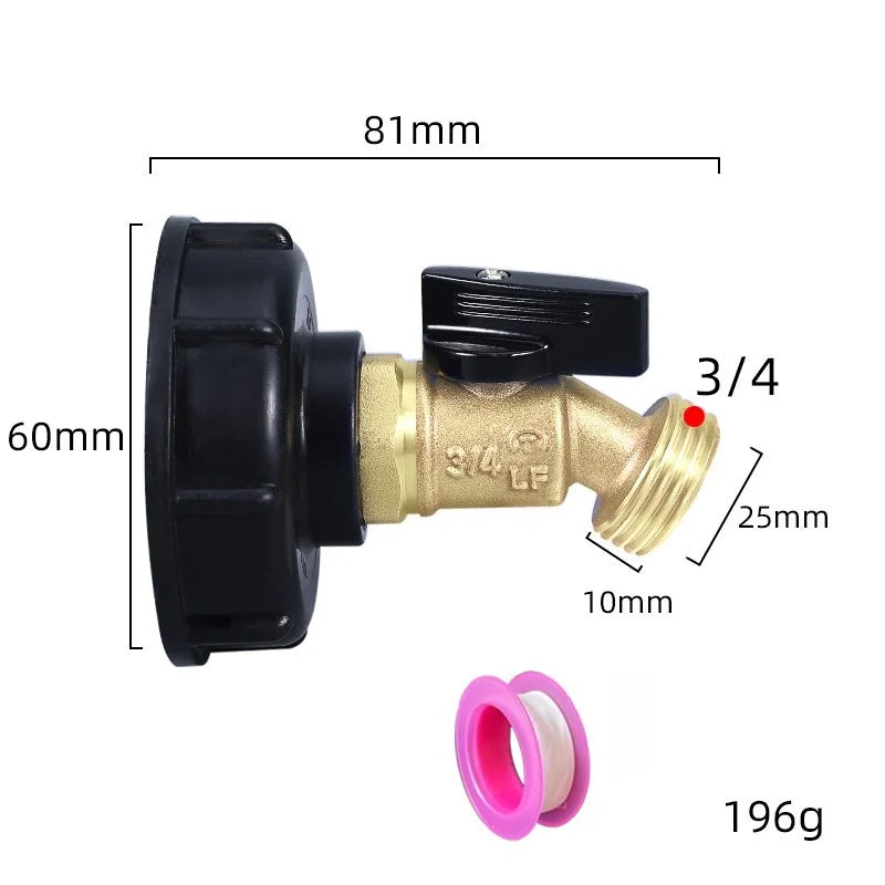 Male Thread IBC Tote Tank Adapter – Copper Drain Hose Fitting