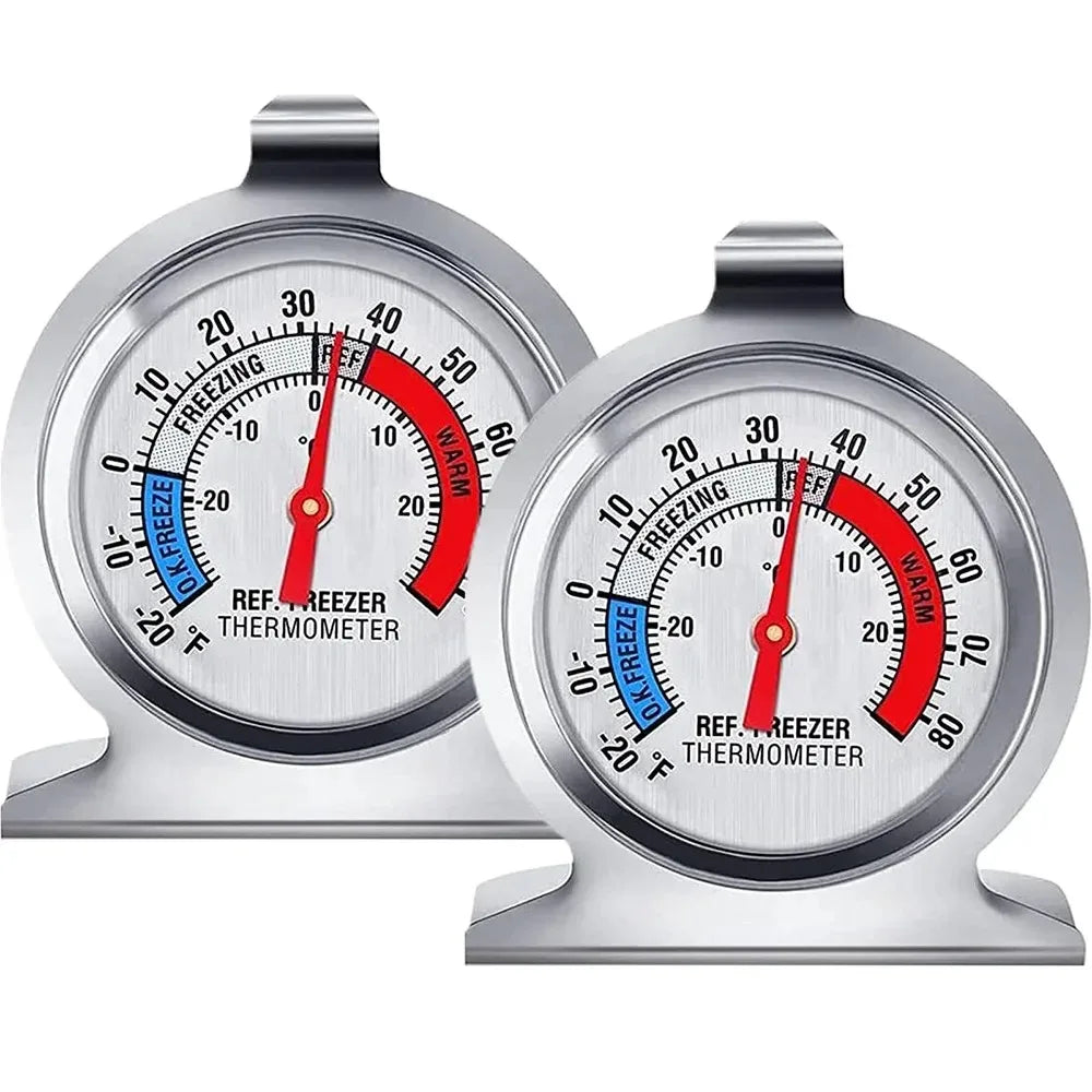 Refrigerator Freezer Thermometer – Large Dial, No Battery