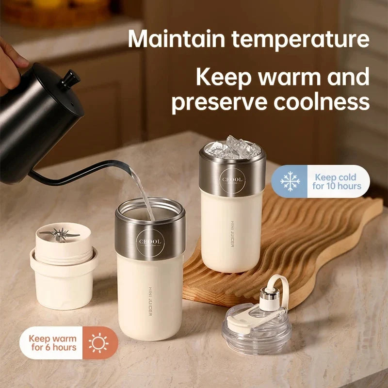 HOMEFISH Portable USB Juicer 350ml Stainless Steel Blender