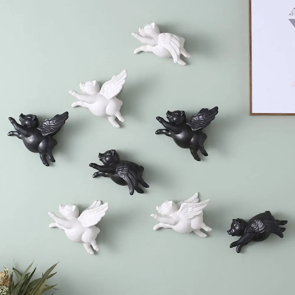 Ceramic Flying Pig Wall Decor | 3D Nordic Hanging Ornament