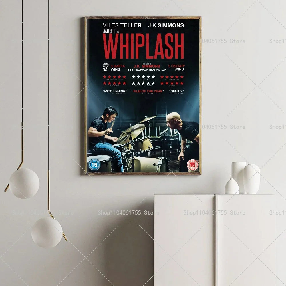 Whiplash Jazz Drummer Movie Poster – Self-Adhesive Wall Sticker