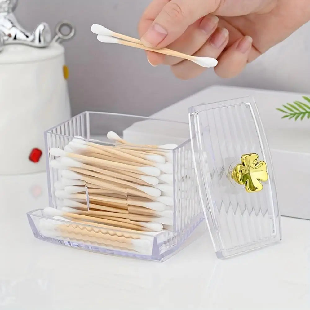 Dispenser Swab Clear Plastic Apothecary Jar Bathroom Canister Storage