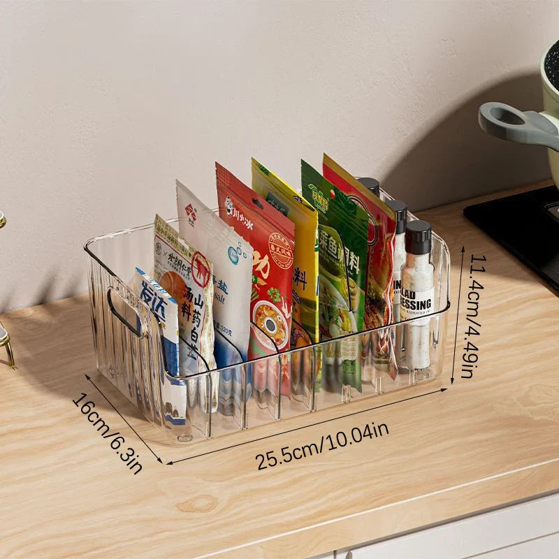 Storage Box Partitions Refrigerator Organizer Bin Plastic Food Tapes