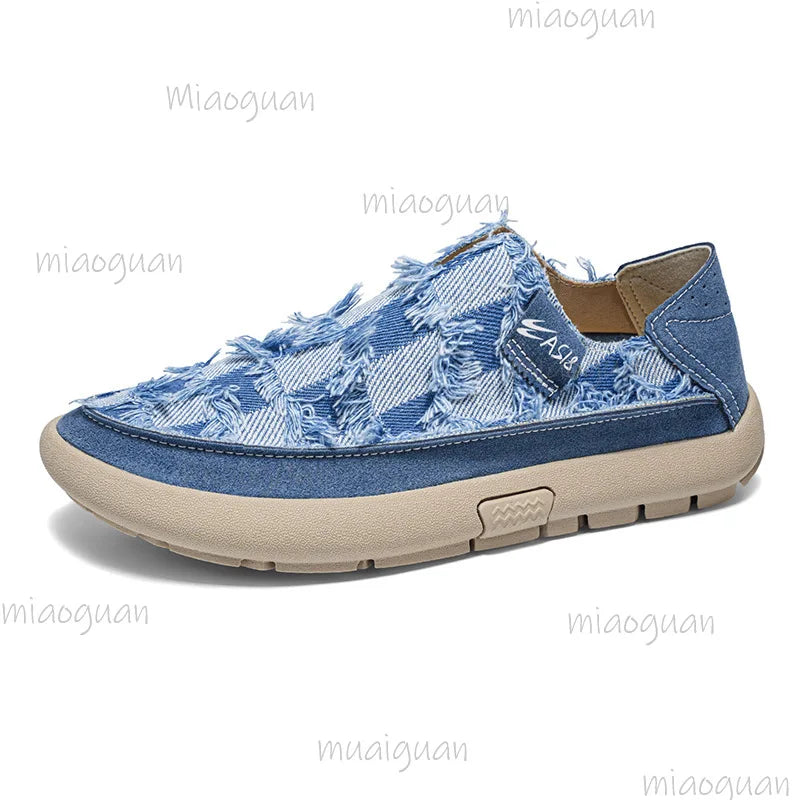 Men's Canvas Slip-On Loafers – Casual Espadrille Flat Shoes