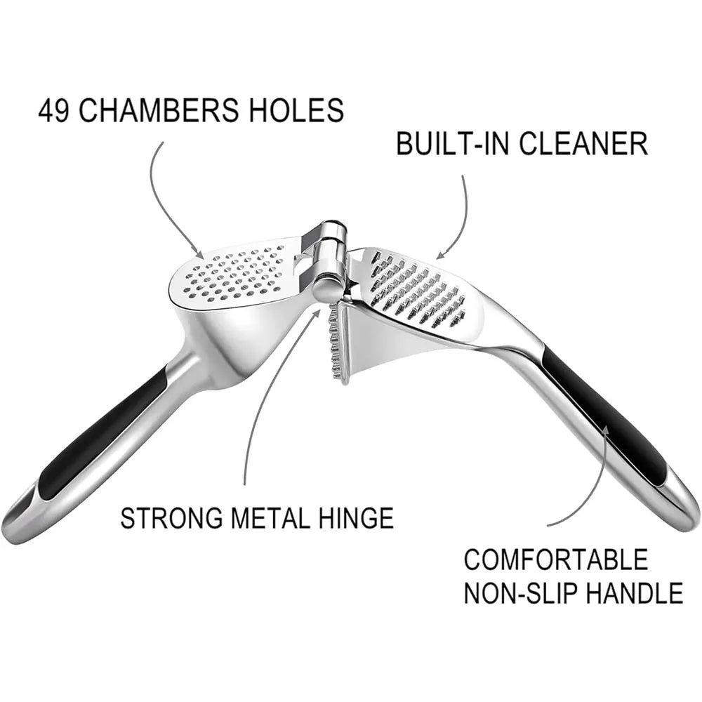 Stainless Steel Garlic Press Mincer – Detachable, Easy Clean