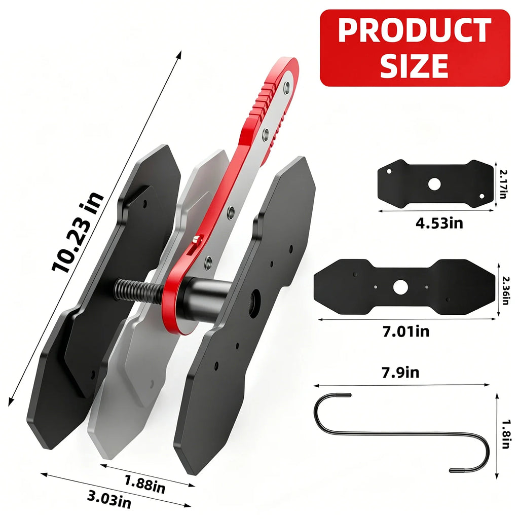360° Brake Caliper Piston Compressor Tool | Steel Plate & Hooks