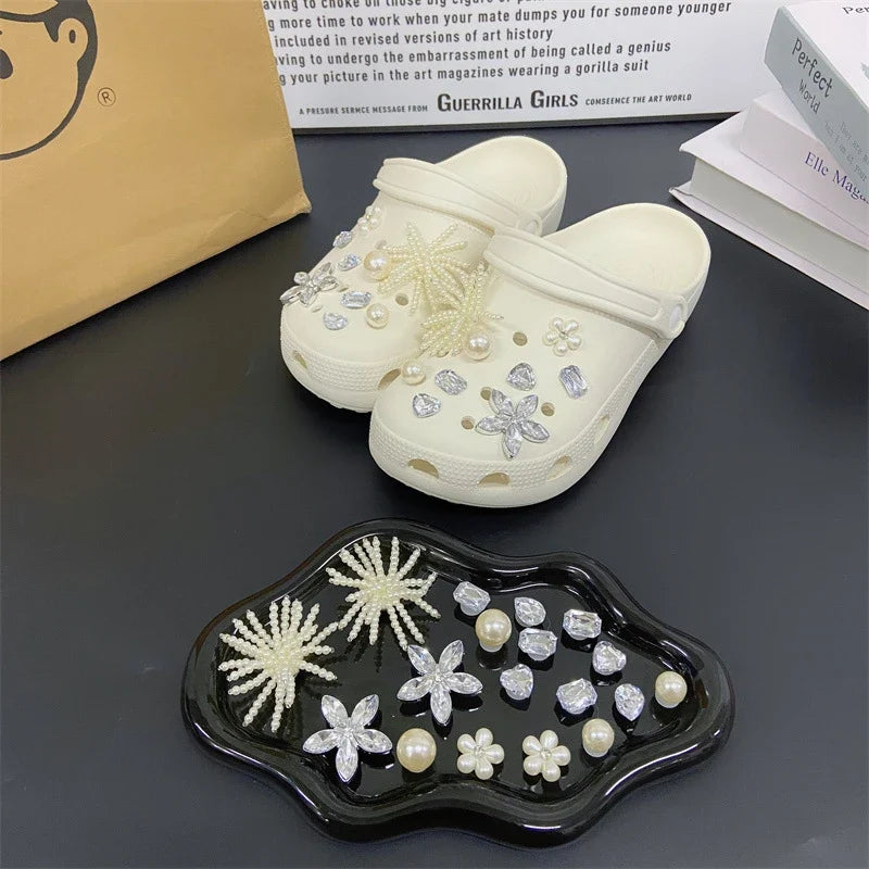 Fashionable Shoe Accessory Made Metal Chain Clasp Removable Suitable