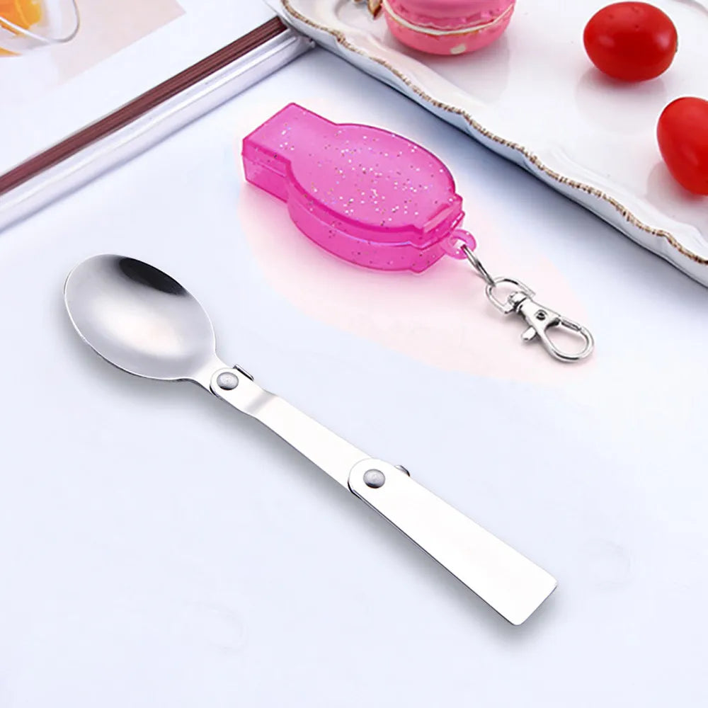 Folding Stainless Steel Spoon & Fork – Camping Utensil Set