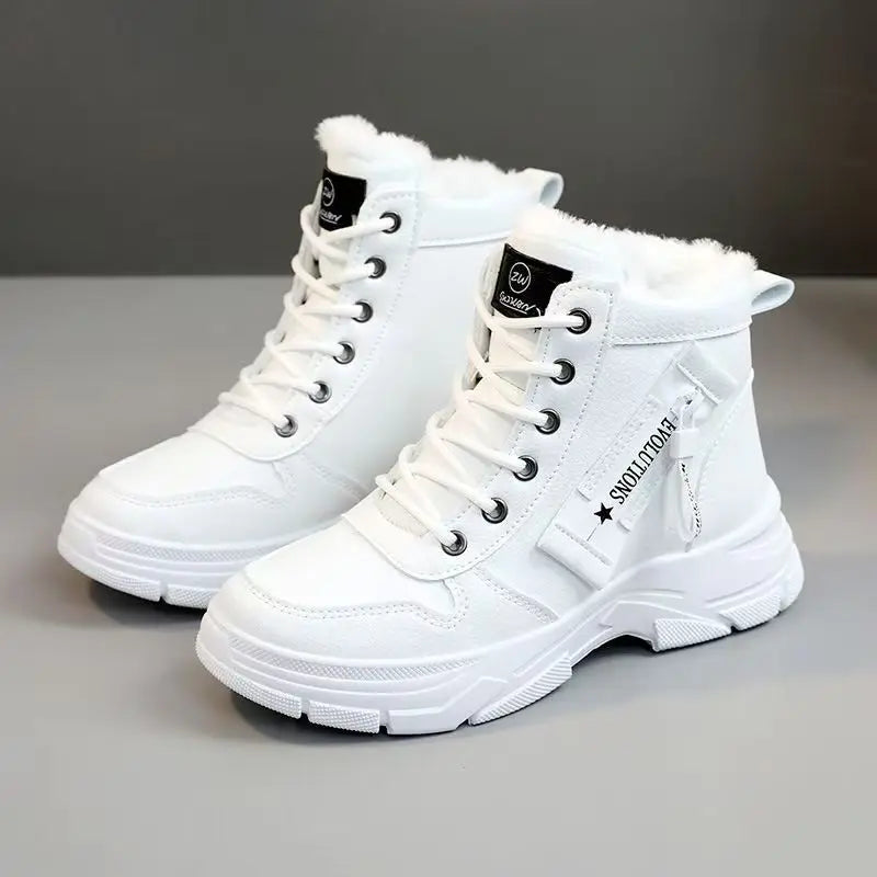 Women's Winter Snow Ankle Boots – Lace-Up Warm Casual Shoes
