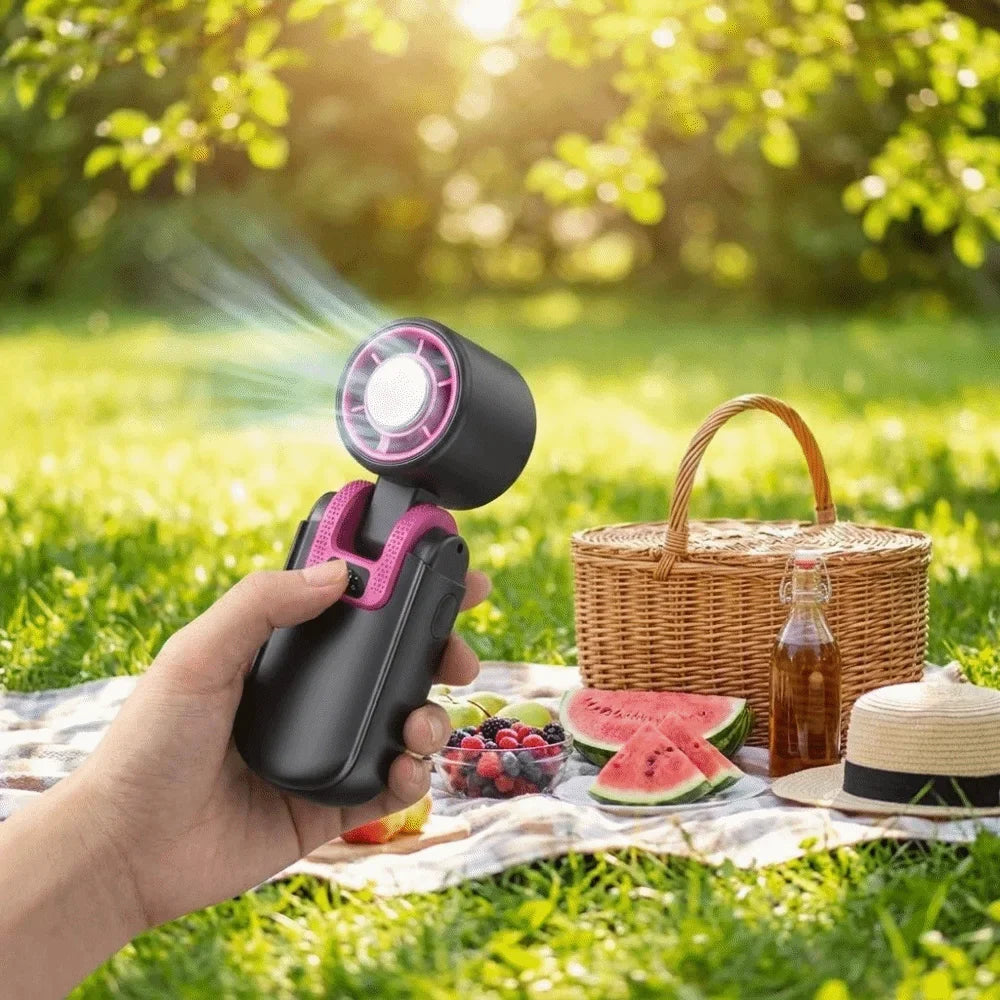 Compact Handheld Cooling Fan – USB Rechargeable Portable