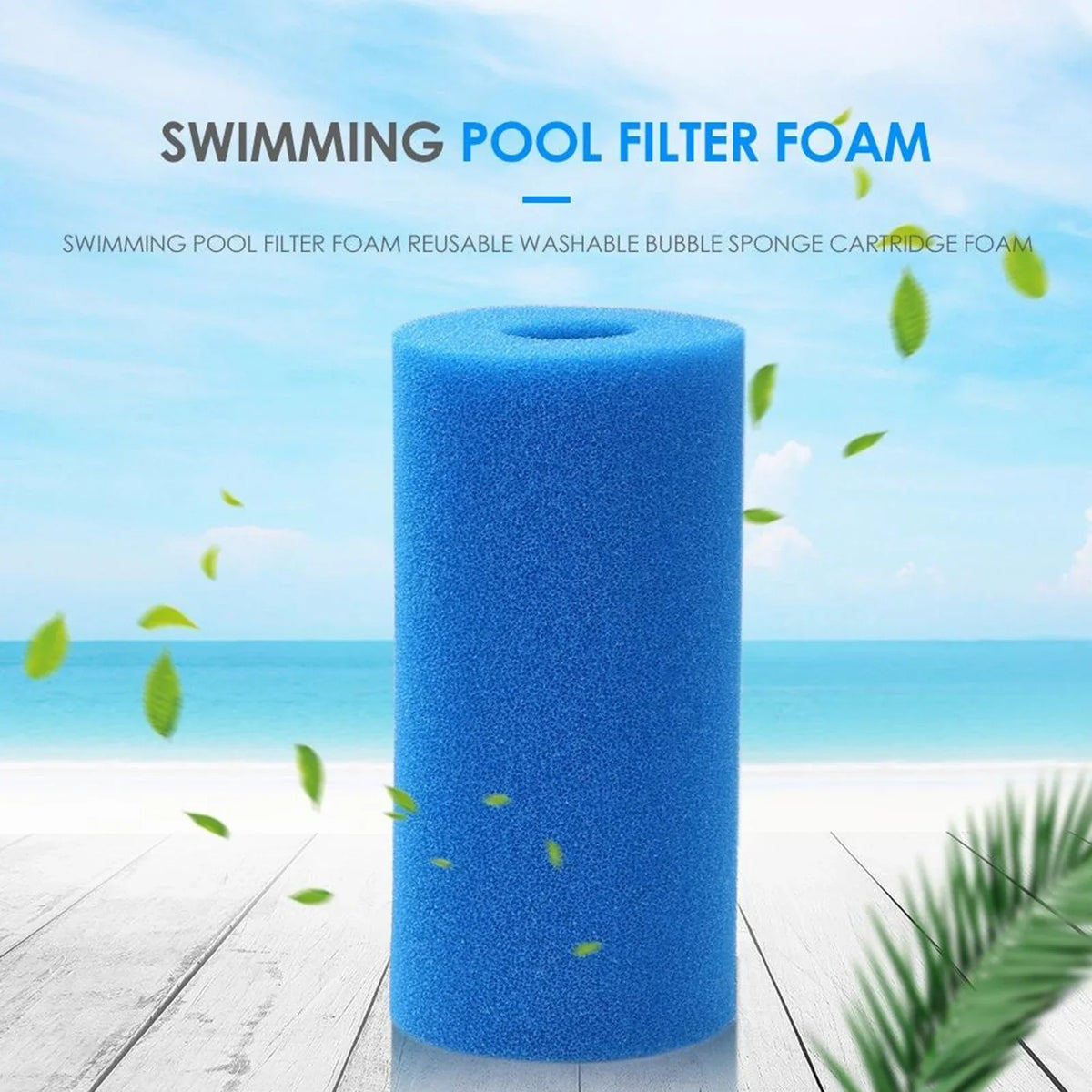 Reusable Pool Filter Sponge Column 20x10x4cm Circle Design