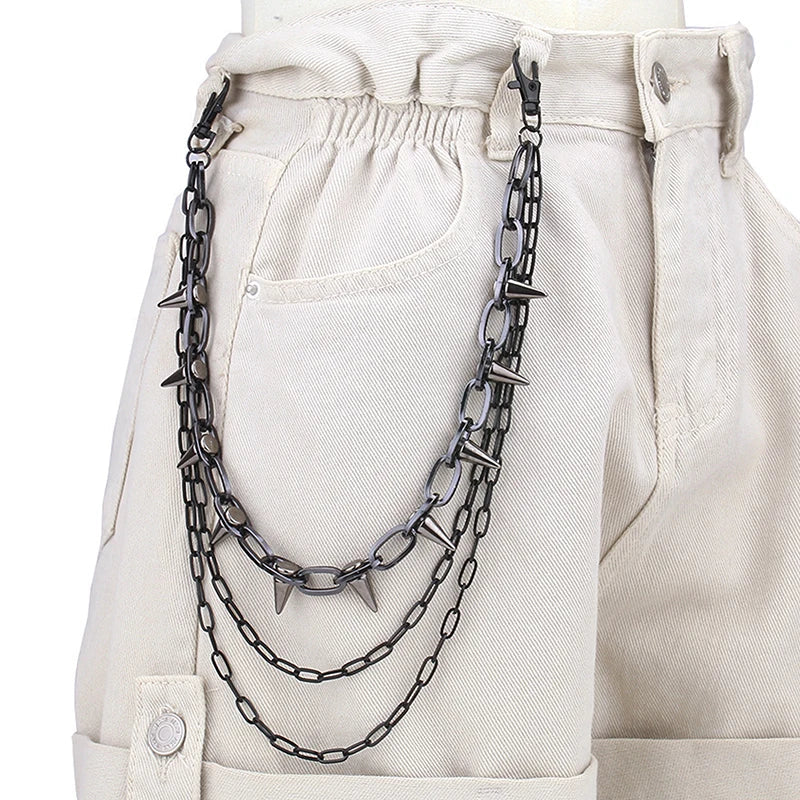 Hip-Hop Punk Metal Rivet Pants Chain – Unisex Waist Chain