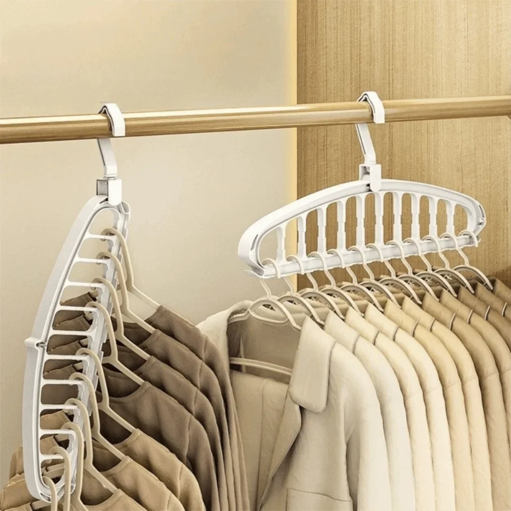 4-Pack Rotatable Multi-Hole Clothes Hanger | Space-Saving Rack
