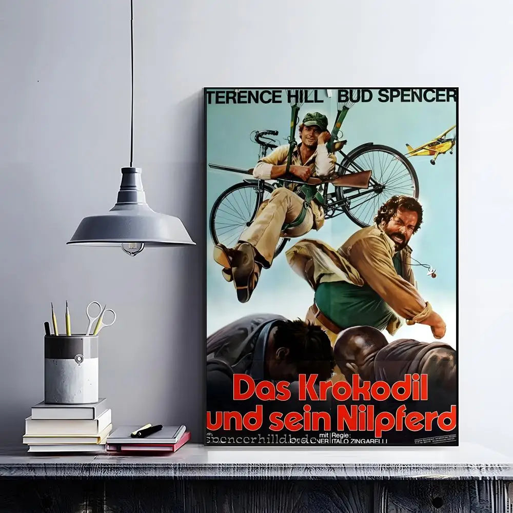 Terence Hill & Bud Spencer HD Wall Poster | Self-Adhesive PVC Art