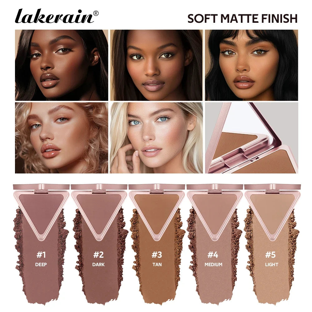Matte Bronzer Powder – Contour, Blush & Shine Control Palette
