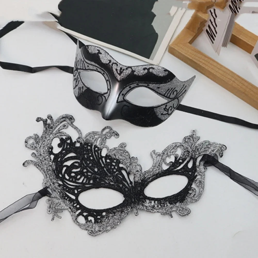 Couple Masks Lace Women Mask Men Painted Half Face Eye Party