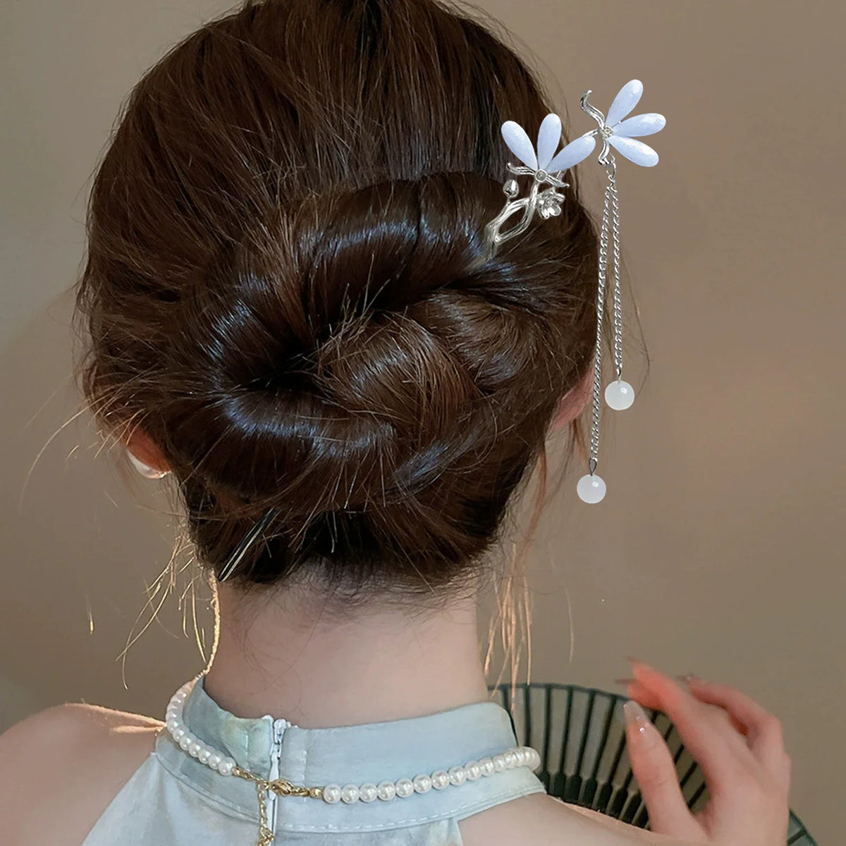 Chinese Style Alloy Hair Sticks – Floral Hanfu Hair Accessory