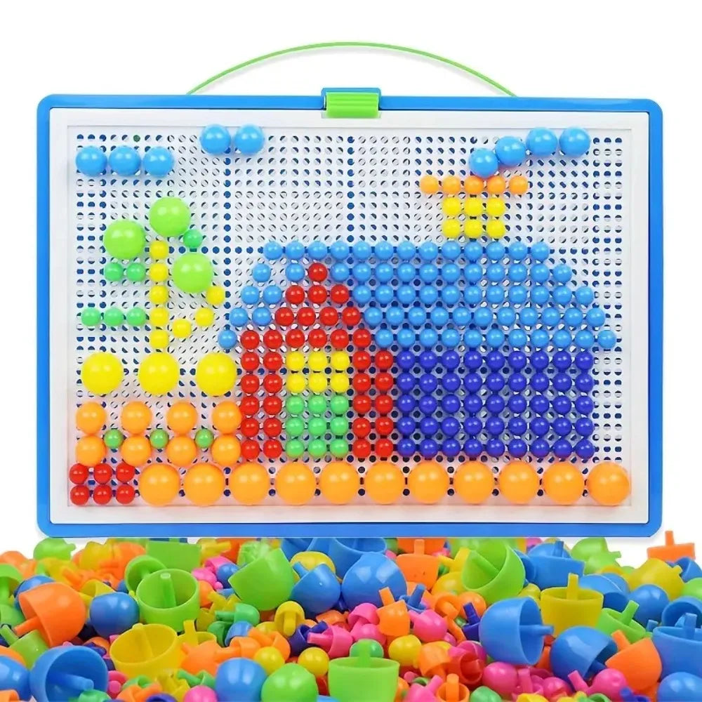296 Mushroom Nail Building Blocks Puzzles Game Cognition Intellectual