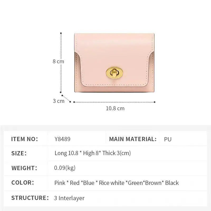 Women's PU Leather Short Wallet – Multi-Card Hasp Coin Purse
