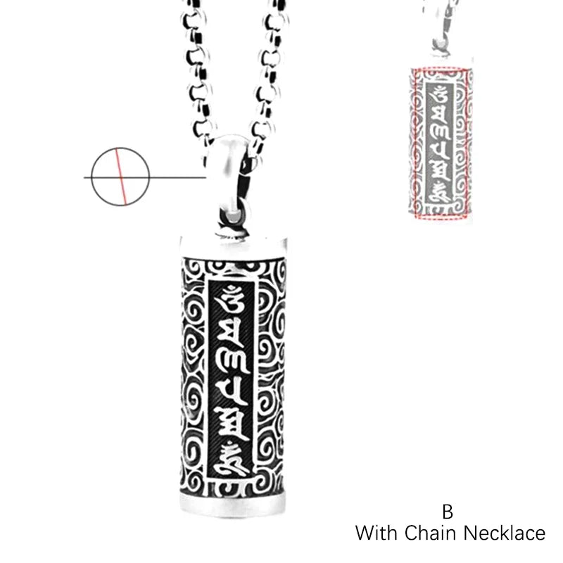 Copper Silver Cylinder Keepsake Pendant Necklace | Pill Box