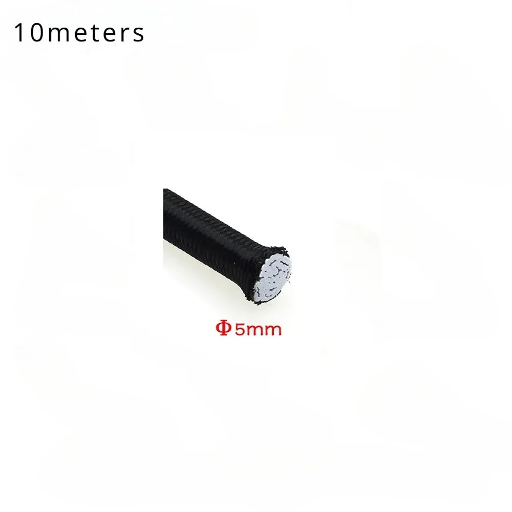 Black Elastic Rope 10M | Polyester Sewing Band 3–8mm DIY