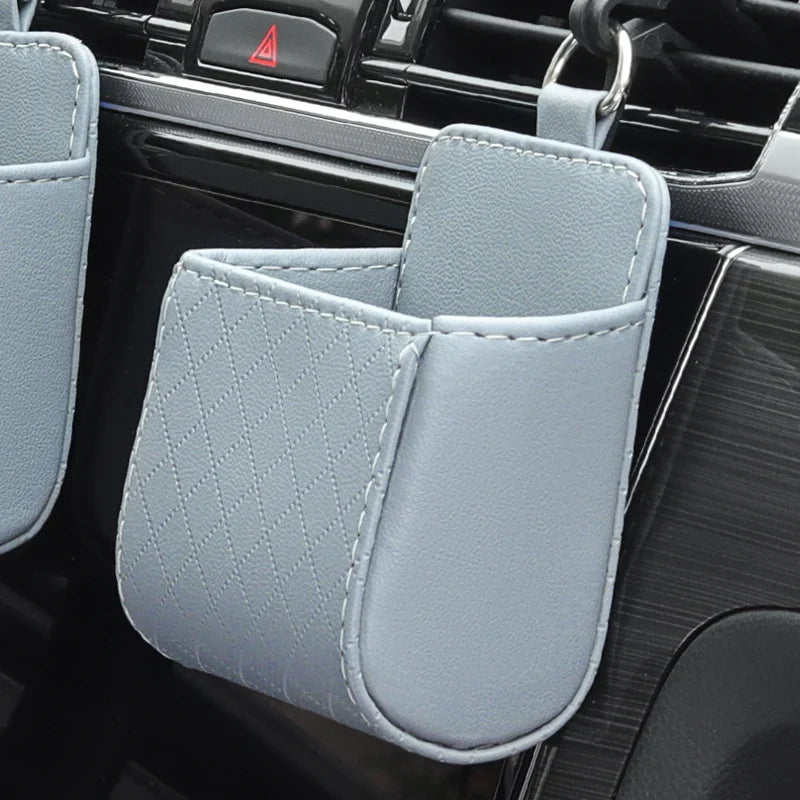 Car Air Vent Storage Bag – PU Leather Organizer Pocket