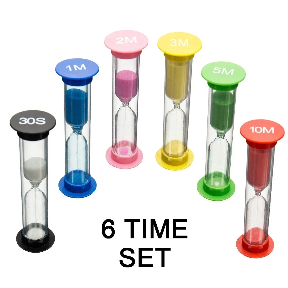 6-Piece Sand Hourglass Timer Set – 30 Sec to 10 Min Timers