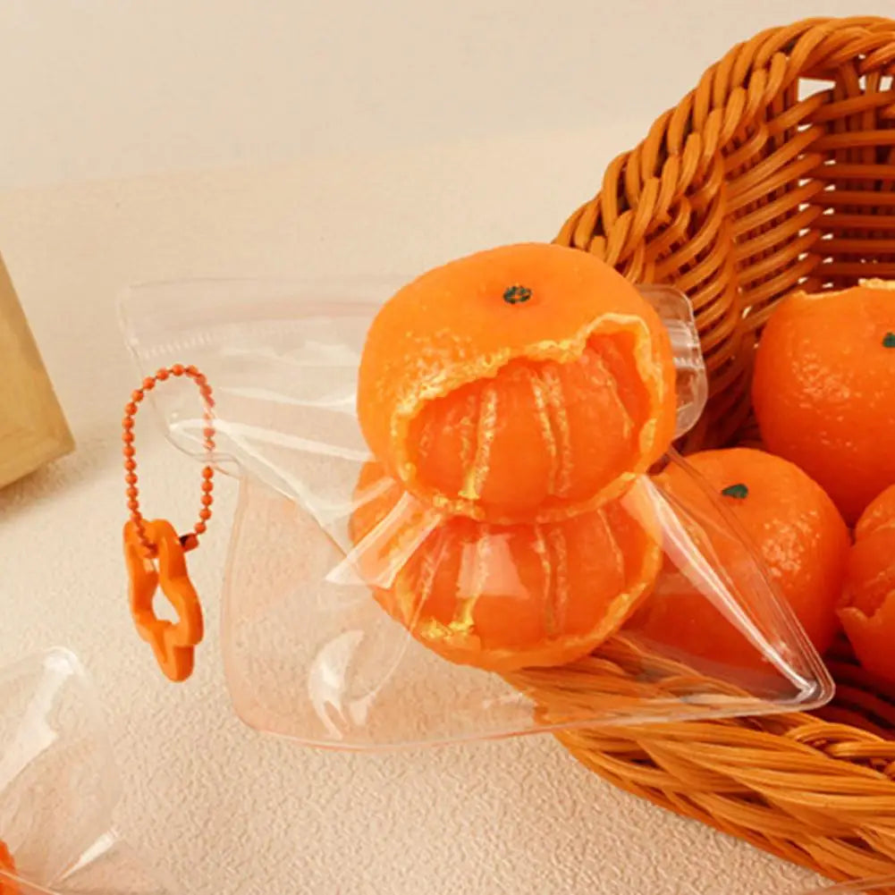Orange Peeled Tangerine Squishy Fidget Toy with Keychain