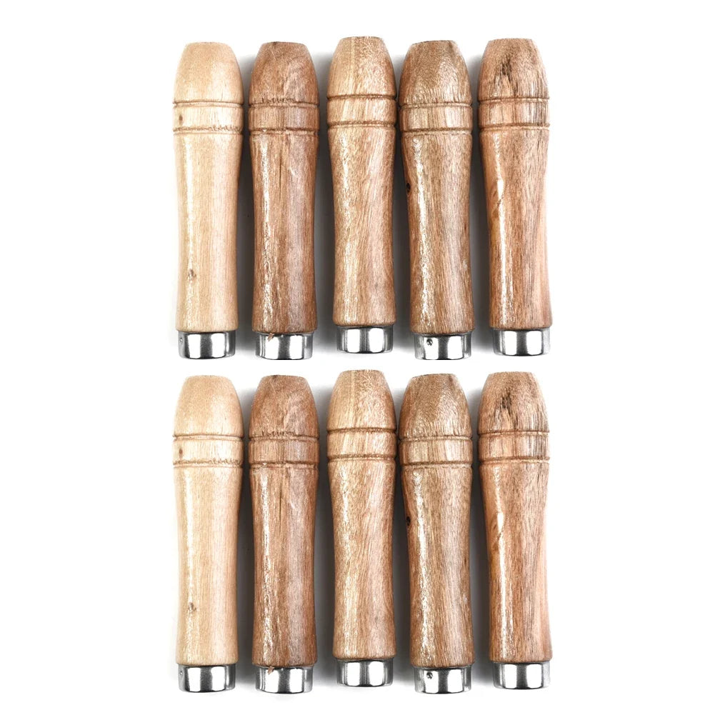 10-Pack Wooden File Handles with Metal Collar – 90mm