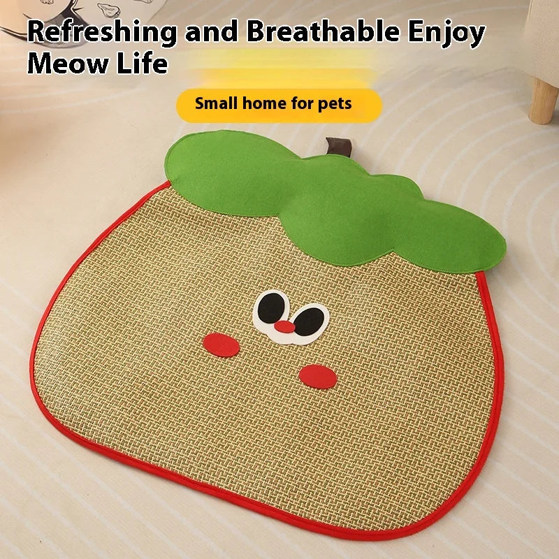 Summer Cooling Pet Mat Cartoon Cat Bed Scratcher Sofa Protective
