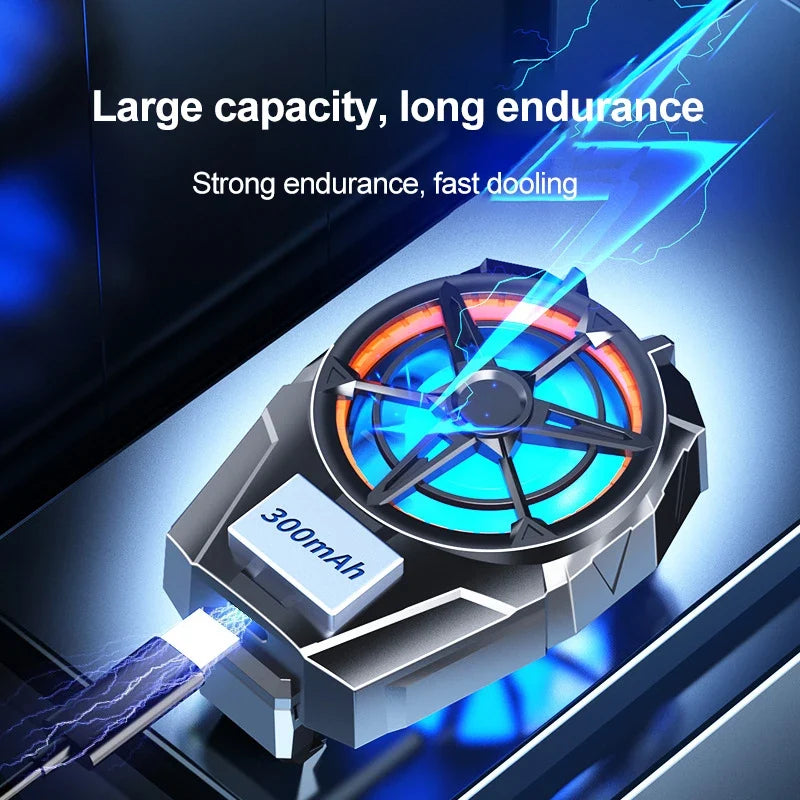 Mobile Phone Cooler Gaming Rechargeable Portable Fan Games Black