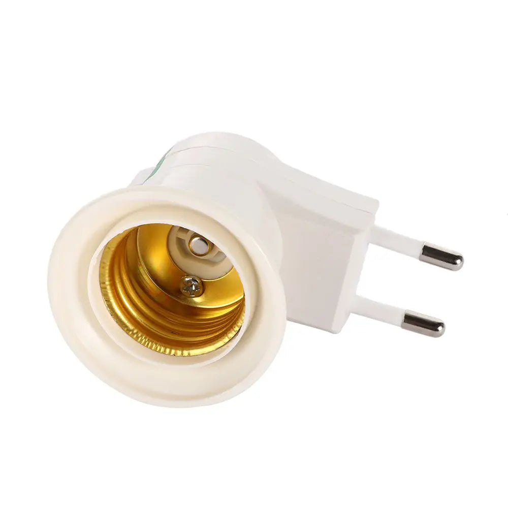 EU Plug to E27 Lamp Socket Adapter | On/Off Switch