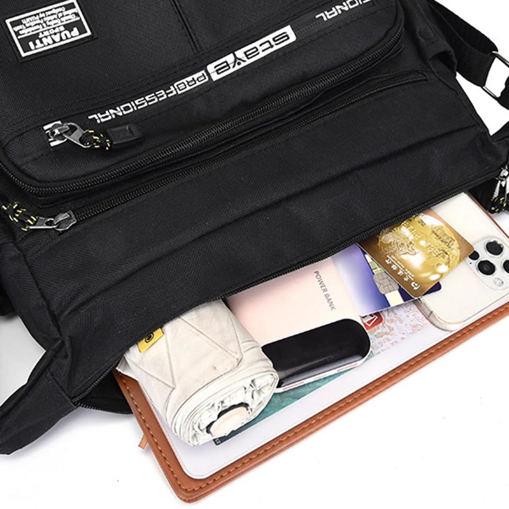 Men's Large Capacity Sling Shoulder Bag | Multi-Pocket Oxford