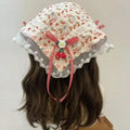 Red Plaid Lace Heart Ribbon Hair Scrunchie & Bandana | Women