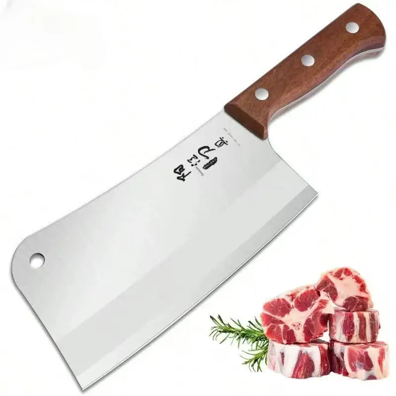 COOKCRAZE Heavy Butcher Knife – Bone Cutting Wood Handle