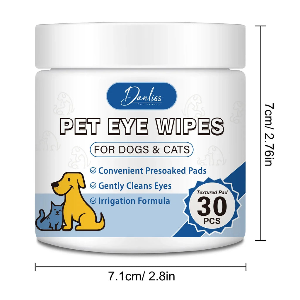 30-Pack Pet Eye Cleaning Wipes – Tear Stain Remover Dogs & Cats