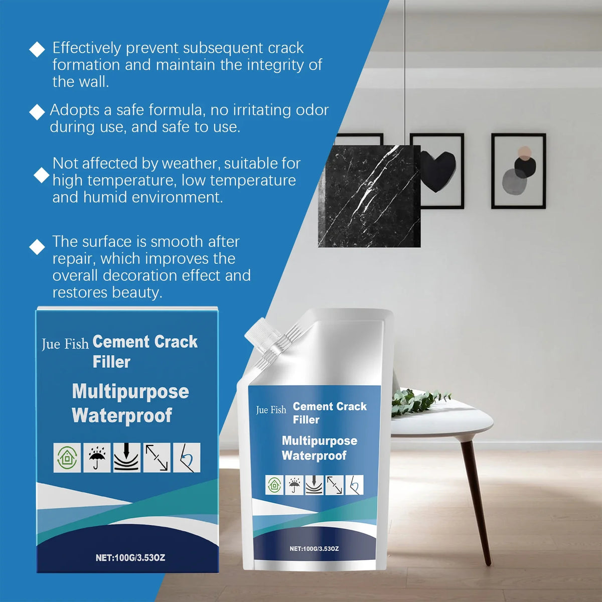 100g Waterproof Caulk Sealant | Wall & Floor Gap Filler