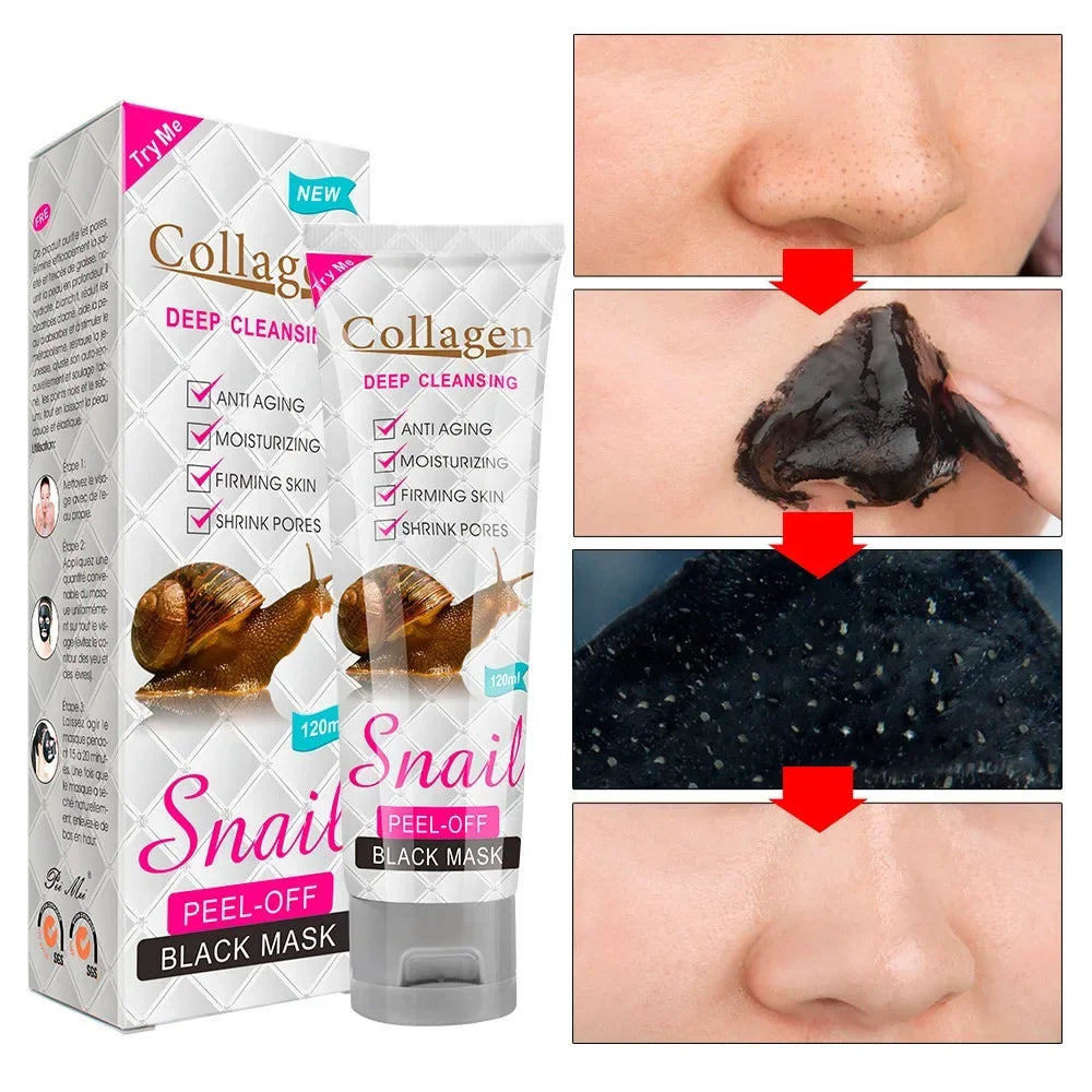 Snail Peel-Off Black Face Mask 120g – Deep Cleanse & Pores