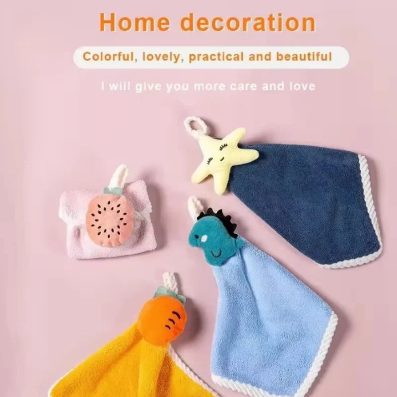Coral Fleece Hangable Thicken Towel Cartoontowel Cute Absorbent Hand