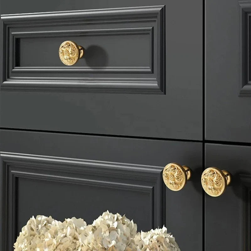 Brass Gold Plated Cabinet Drawer Handle | French Luxury Style