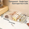 One Layer Four Grid Transparent White Acrylic Cosmetics Storage Box