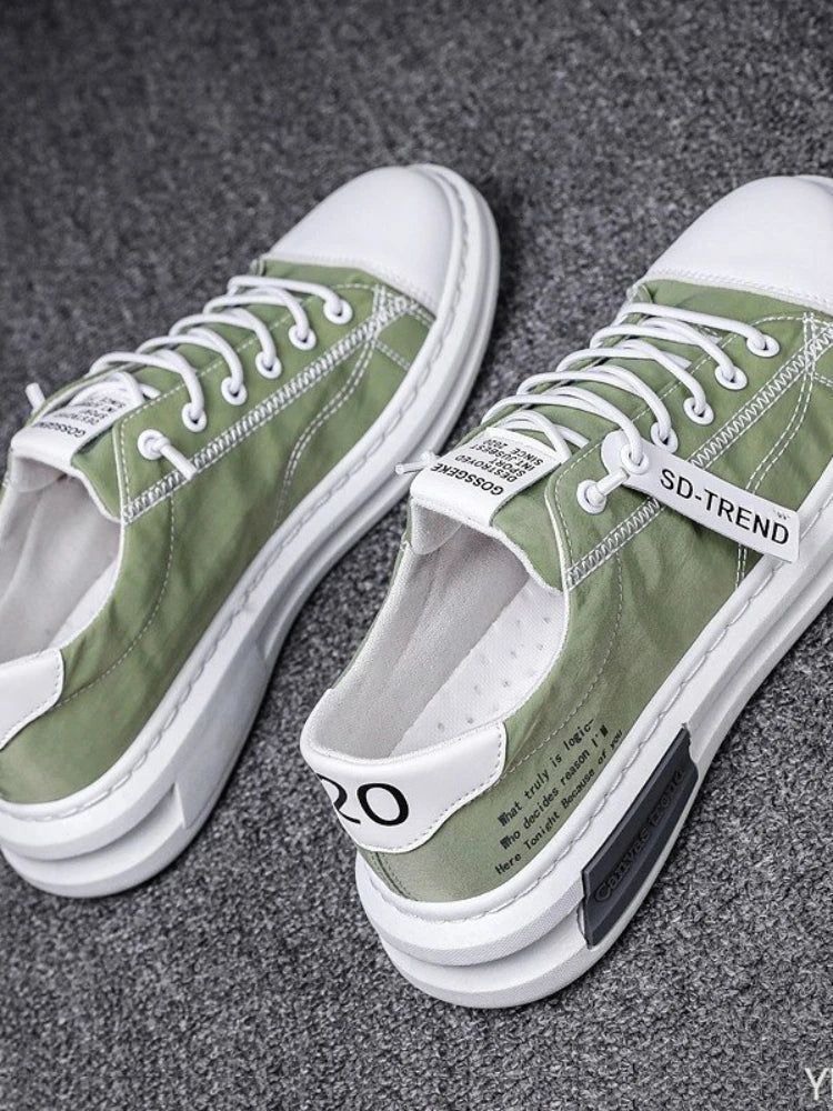 YBQJOO Men's Canvas Sneakers – Breathable Lace-Up Casual Shoes