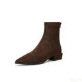 YBQJOO Women's Retro Suede Ankle Boots – Block Heel Booties